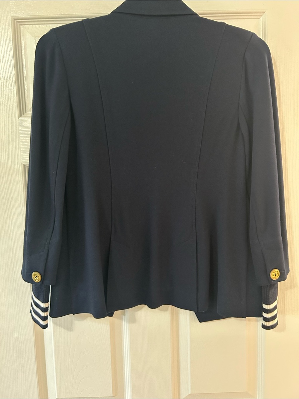 Cabi Navy Blazer with Gold Buttons